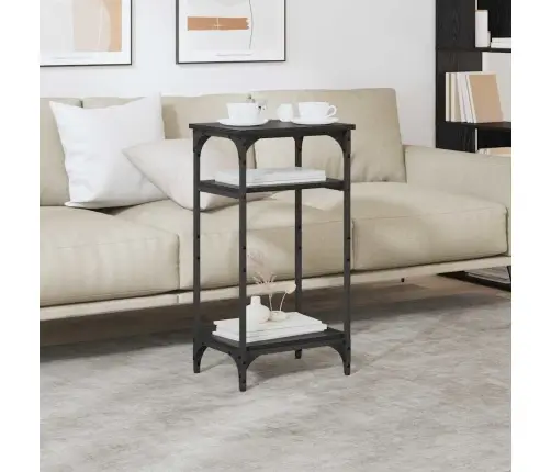 Külglaud Riiuliga Must Tamm 40 X 30 X 75 Cm Tehispuit