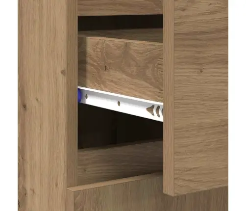 Puse Artisānā Ozols 60 X 35 X 70 Cm Inženierija Koks Un Dzelzs Vidaxl