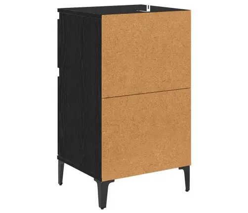 Nakts Skapītis Melns Ozols 40 X 35 X 70 Cm Inženierijas Koks Vidaxl