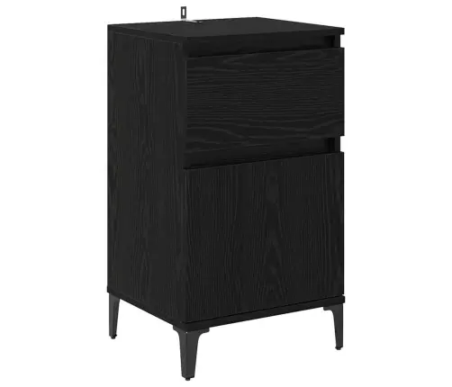 Nakts Skapītis Melns Ozols 40 X 35 X 70 Cm Inženierijas Koks Vidaxl