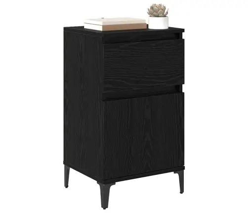 Nakts Skapītis Melns Ozols 40 X 35 X 70 Cm Inženierijas Koks Vidaxl