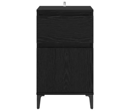 Šalia Lovos Spintelė 2 Pcs Juoda Ąžuolo 40 X 35 X 70 Cm