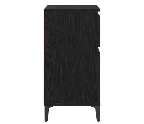 Šalia Lovos Spintelė 2 Pcs Juoda Ąžuolo 40 X 35 X 70 Cm