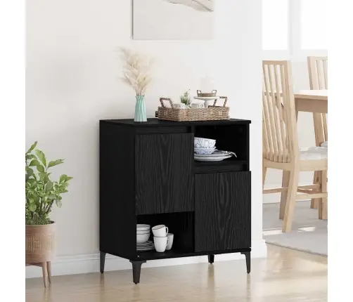 Puse Melns Ozols 60 X 35 X 70 Cm Inženierijas Koks Vidaxl