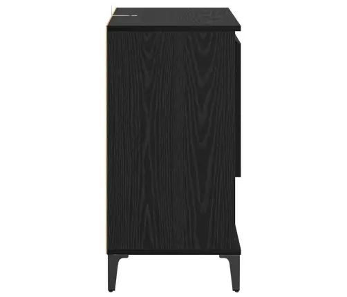 Puse Melns Ozols 60 X 35 X 70 Cm Inženierijas Koks Vidaxl