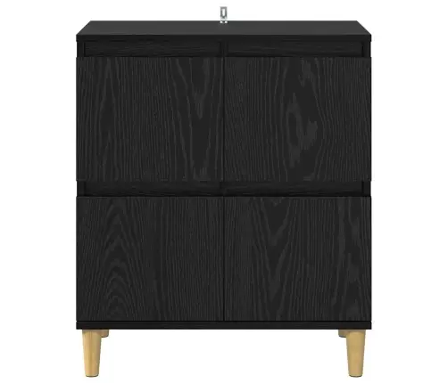 Puse Melns Ozolkoks 60 X 35 X 70 Cm Inženierijas Koks Vidaxl