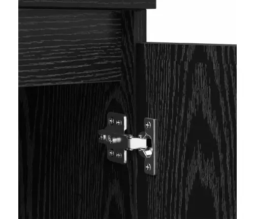 Puse Melns Ozolkoks 60 X 35 X 70 Cm Inženierija Koks Un Dzelzs Vidaxl