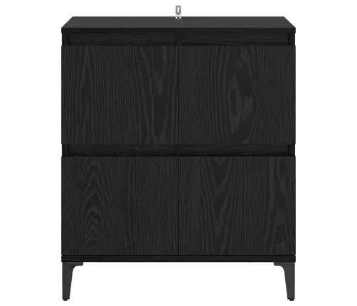 Puse Melns Ozolkoks 60 X 35 X 70 Cm Inženierija Koks Un Dzelzs Vidaxl