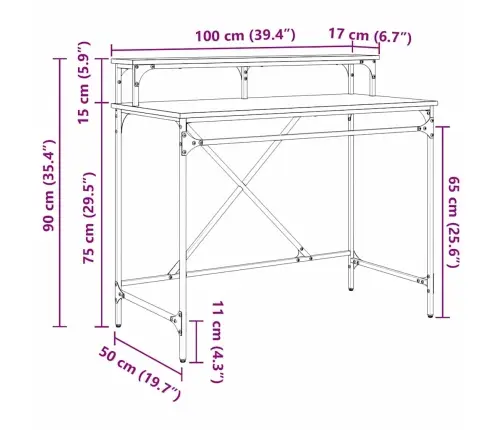 Galds Melns Ozolkoks 100 X 50 X 90 Cm Inženierijas Koks Vidaxl