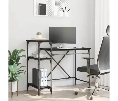 Galds Melns Ozolkoks 105 X 50 X 90 Cm Inženierijas Koks Vidaxl