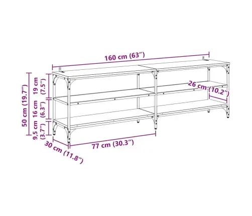 Televizora Skapīša Artisānā Ozols 160 X 30 X 50 Cm Vidaxl