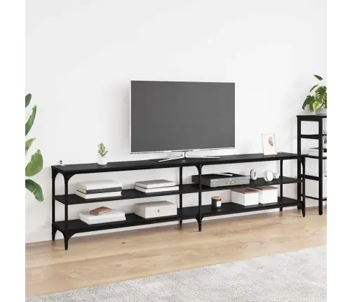 Televizora Skapīša Melns Ozolkoks 200 X 30 X 50 Cm Vidaxl