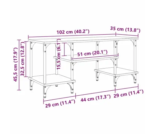 Televizora Skapīša Artisānā Ozols 102 X 35 X 45,5 Cm Vidaxl