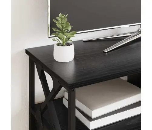 Televizora Skapīša Ar Atvilktni Melns Ozolkoks 90 X 33 X 45 Cm Vidaxl