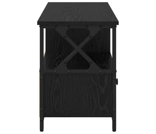 Televizora Skapīša Ar Atvilktni Melns Ozolkoks 90 X 33 X 45 Cm Vidaxl