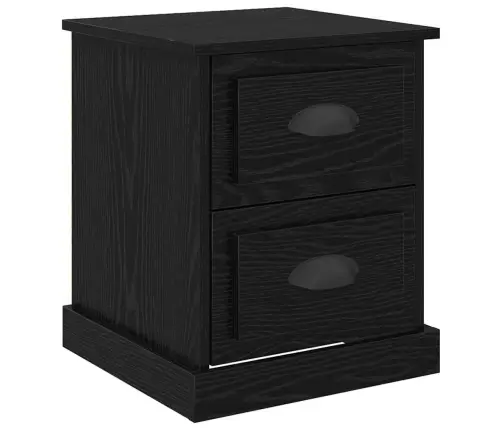 Šalia Lovos Spintelė 2 Pcs Juoda Ąžuolo 39 X 39 X 47.5 Cm