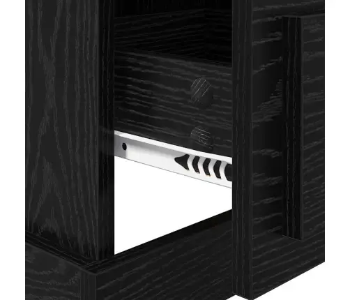 Nakts Skapītis Ar Atvilktni Melns Ozolkoks 39 X 39 X 67,5 Cm Vidaxl