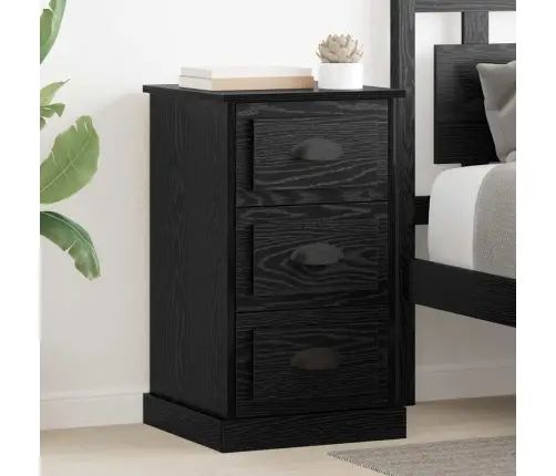 Nakts Skapītis Ar Atvilktni Melns Ozolkoks 39 X 39 X 67,5 Cm Vidaxl