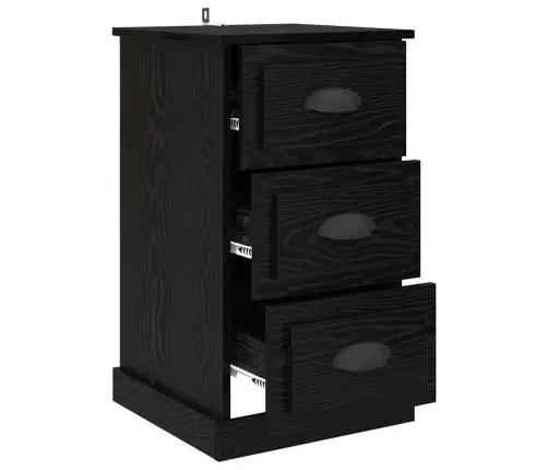 Nakts Skapītis Ar Atvilktni Melns Ozolkoks 39 X 39 X 67,5 Cm Vidaxl