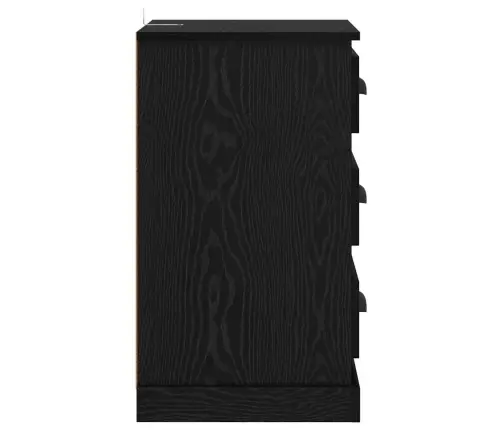Nakts Skapītis Ar Atvilktni Melns Ozolkoks 39 X 39 X 67,5 Cm Vidaxl