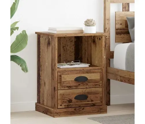 Šalia Lovos Spintelė Su Stalčių Sena Mediena 43 X 36 X 60 Cm