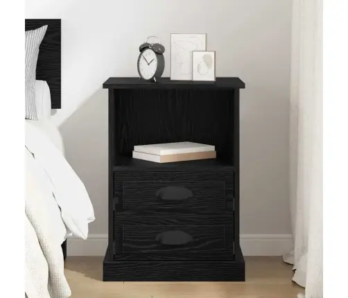 Nakts Skapītis Melns Ozols 43 X 36 X 60 Cm Inženierijas Koks Vidaxl