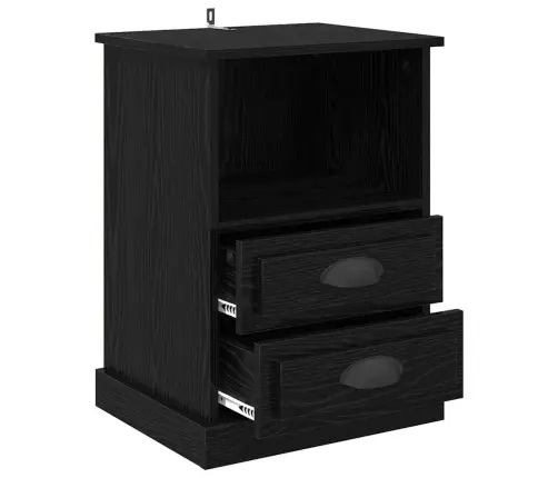 Nakts Skapītis Melns Ozols 43 X 36 X 60 Cm Inženierijas Koks Vidaxl