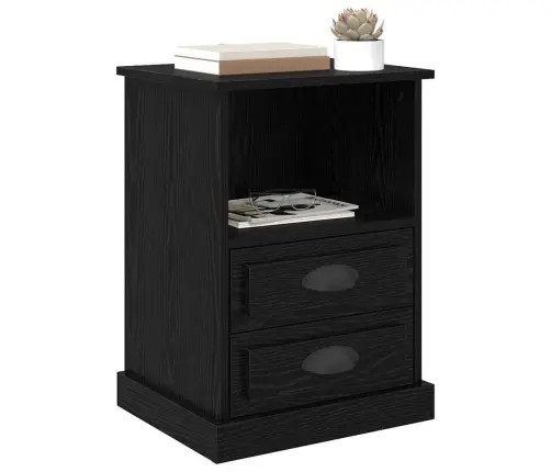 Nakts Skapītis Melns Ozols 43 X 36 X 60 Cm Inženierijas Koks Vidaxl