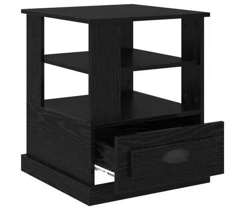 Nakts Skapītis Melns Ozols 50 X 50 X 60 Cm Inženierijas Koks Vidaxl