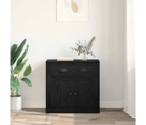 Augstais Skapītis Melns Ozolkoks 70 X 35,5 X 67,5 Cm Vidaxl