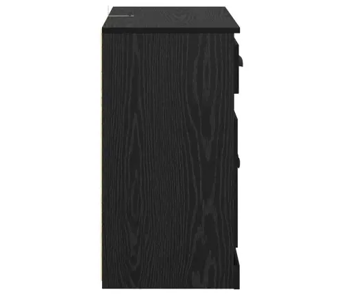 Augstais Skapītis Melns Ozolkoks 70 X 35,5 X 67,5 Cm Vidaxl