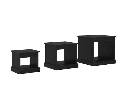Kohvilaud 3 Pcs Must Tamm Tehispuit