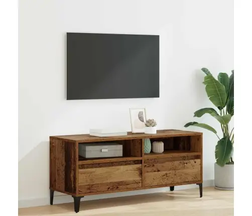 Televizora Skapīša Ar Atvilktni Vecs Koks 100 X 34,5 X 44,5 Cm Vidaxl