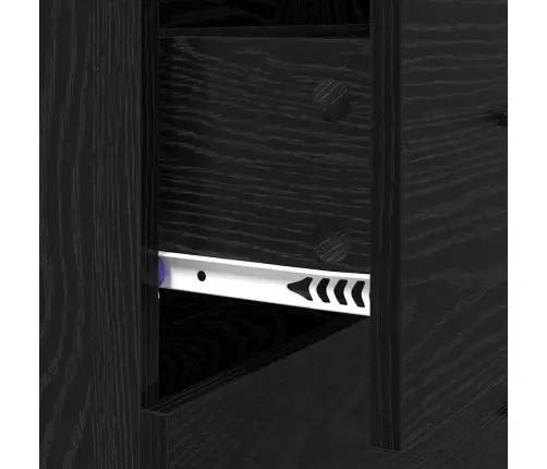 Puse Ar Atvilktni Melns Ozolkoks 69,5 X 34 X 90 Cm Vidaxl