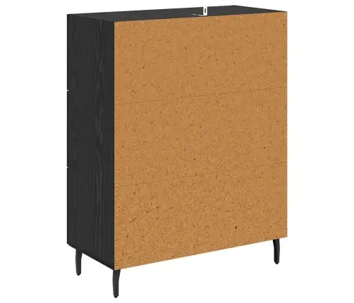 Puse Ar Atvilktni Melns Ozolkoks 69,5 X 34 X 90 Cm Vidaxl