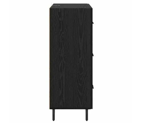 Puse Ar Atvilktni Melns Ozolkoks 69,5 X 34 X 90 Cm Vidaxl