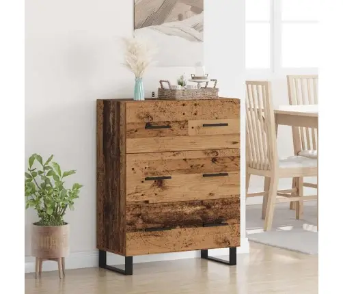 Puse Vecs Koks 69,5 X 34 X 90 Cm Inženierija Koks Un Dzelzs Vidaxl