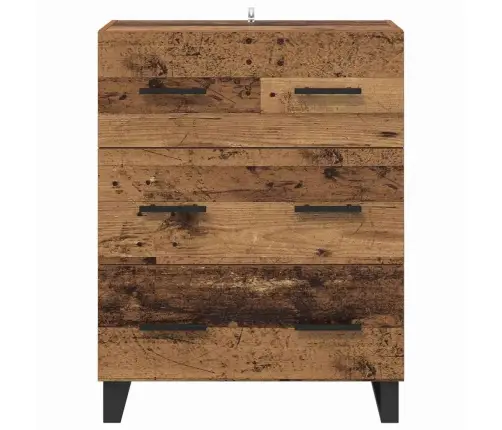 Puse Vecs Koks 69,5 X 34 X 90 Cm Inženierija Koks Un Dzelzs Vidaxl