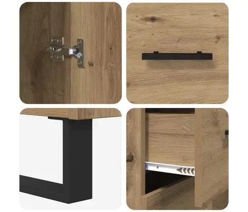 Puse Ar Atvilktni Artisānā Ozols 69,5 X 34 X 90 Cm Vidaxl