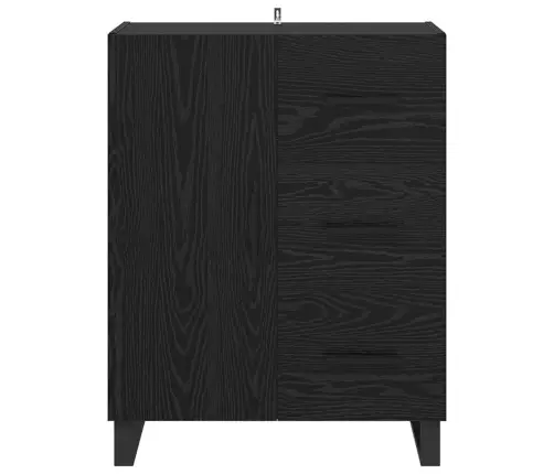 Puse Ar Atvilktni Melns Ozolkoks 69,5 X 34 X 90 Cm Vidaxl