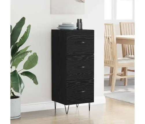 Puse Melns Ozols 34 X 34.5 X 90 Cm Inženierijas Koks Vidaxl Puse Melns Ozols 34 X 34.5 X 90 Cm Inženierijas Koks Vidaxl