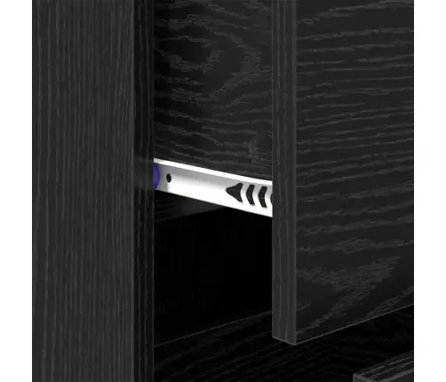 Puse Ar Atvilktni Melns Ozolkoks 34,5 X 34 X 90 Cm Vidaxl