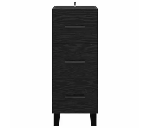 Puse Ar Atvilktni Melns Ozolkoks 34,5 X 34 X 90 Cm Vidaxl