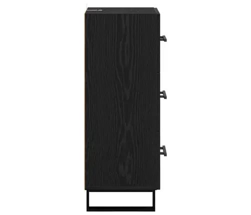 Puse Ar Atvilktni Melns Ozolkoks 34,5 X 34 X 90 Cm Vidaxl