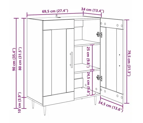 Kabalas Amatininkų Ąžuolas 69,5 X 34 X 90 Cm