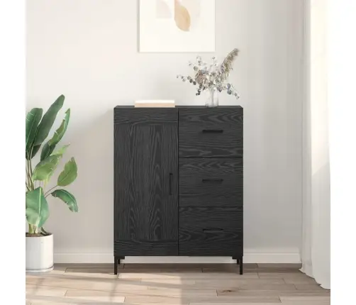 Puse Melns Ozols 69.5 X 34 X 90 Cm Inženierijas Koks Vidaxl