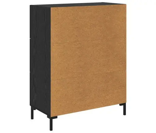 Puse Melns Ozols 69.5 X 34 X 90 Cm Inženierijas Koks Vidaxl