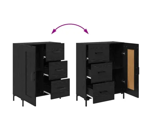 Puse Melns Ozols 69.5 X 34 X 90 Cm Inženierijas Koks Vidaxl