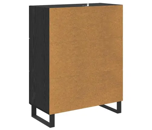 Puse Ar Atvilktni Melns Ozolkoks 69,5 X 34 X 90 Cm Vidaxl