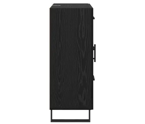 Puse Ar Atvilktni Melns Ozolkoks 69,5 X 34 X 90 Cm Vidaxl